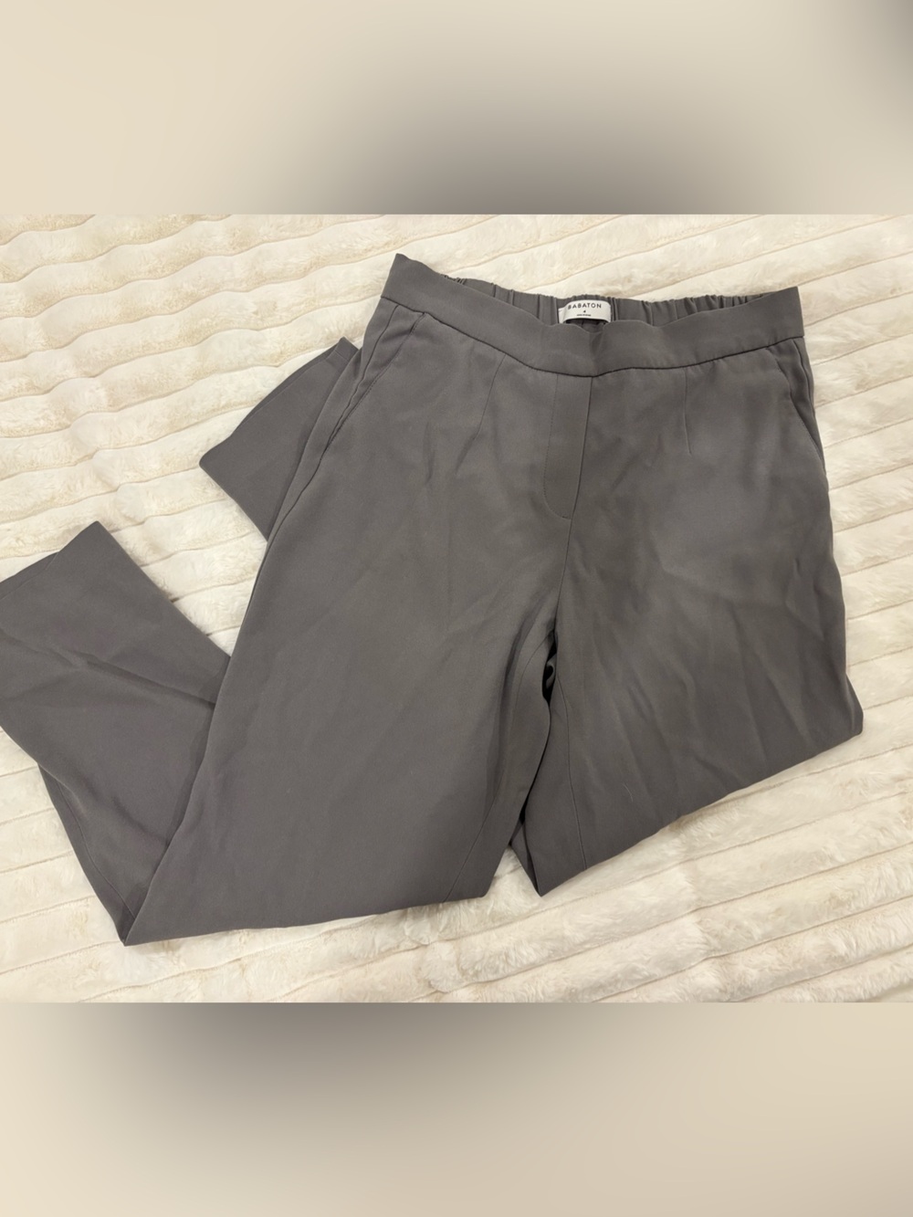 Babaton Grey Wide-Leg Work Pants